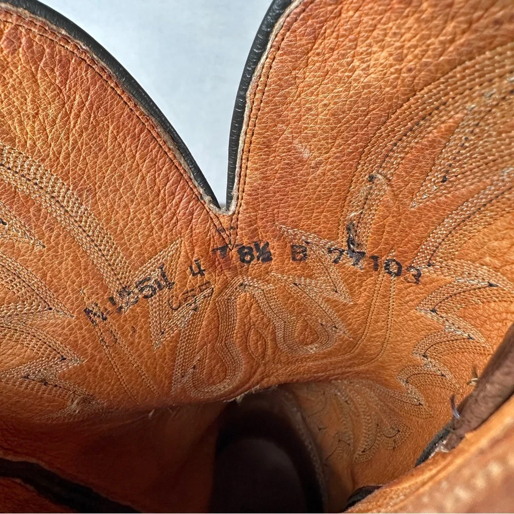 Lucchese Savannah dark Brown Western Boots cowboy cowgirl pointed toe leather - Picture 4 of 14